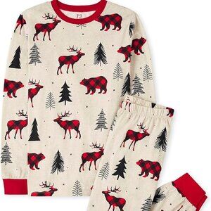 Cozy Adult Pajamas with Red and Black Moose Print